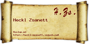 Heckl Zsanett névjegykártya